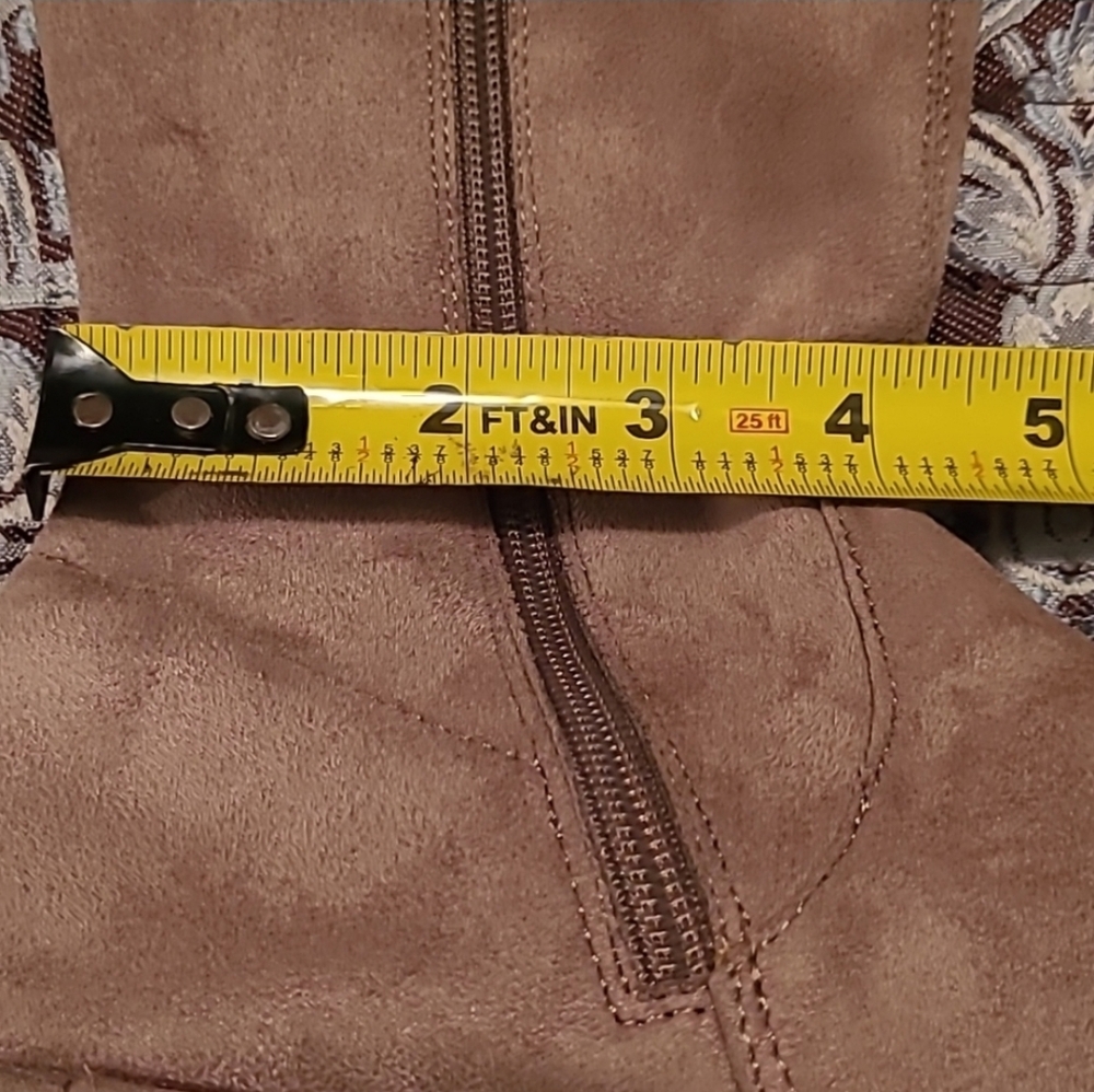 Girl's Stuart Weitzman Taupe Suede Heeled Boots Size 3 - Picture 15 of 16